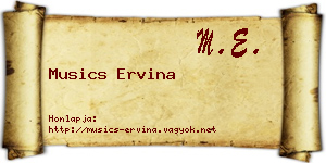 Musics Ervina névjegykártya